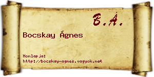 Bocskay Ágnes névjegykártya
