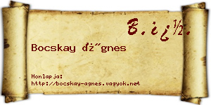 Bocskay Ágnes névjegykártya