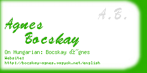 agnes bocskay business card